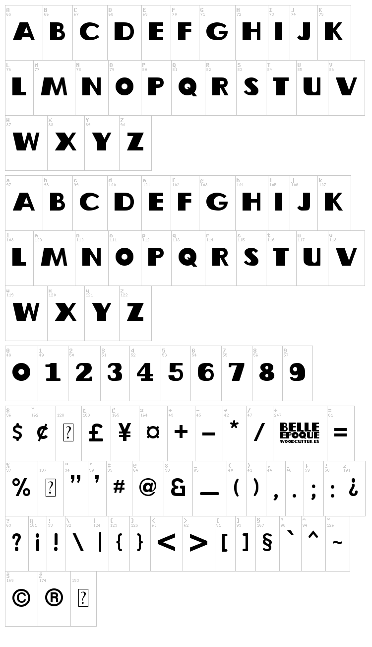 Belle Epoque font map